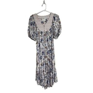 Lucky Brand Floral Print Peasant Dress Women's XS